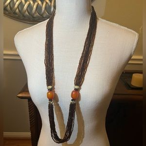 36” Brown Beaded Necklace